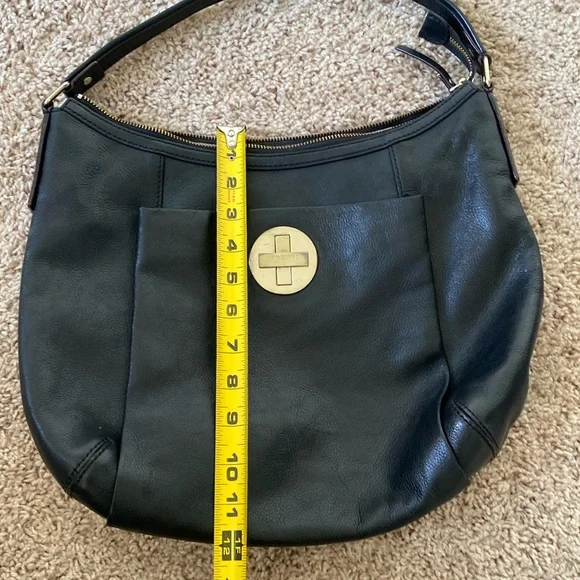 Kate Spade Womenʼs Black Boho Leather Handbag Shoulder Bag/Purse Polka Dot Lined - Picture 14 of 15